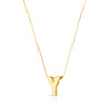 14K Yellow Gold Yours Truly Block Letter Initial Y Necklace Alba Luxe