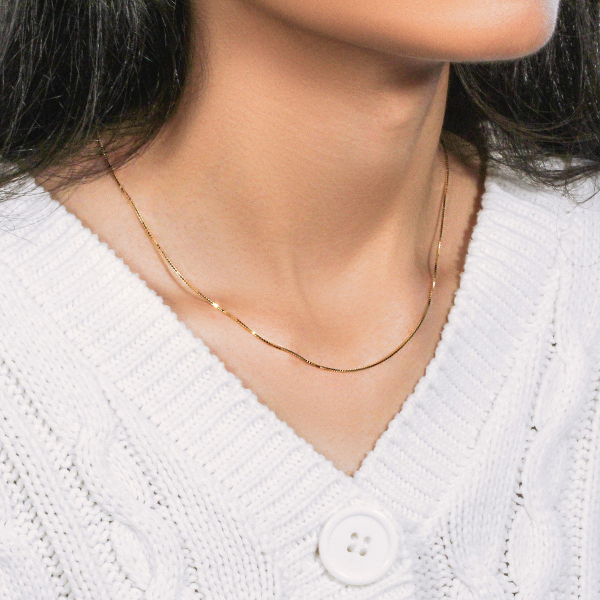 10k Yellow Gold Classic Box Chain (0.78 mm) Alba Luxe