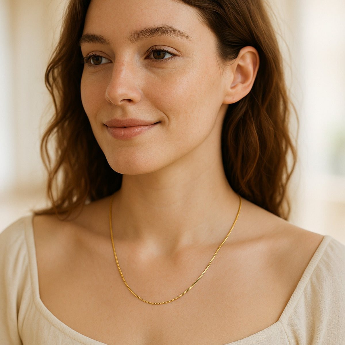 10k Yellow Gold Classic Box Chain (0.78 mm) Alba Luxe