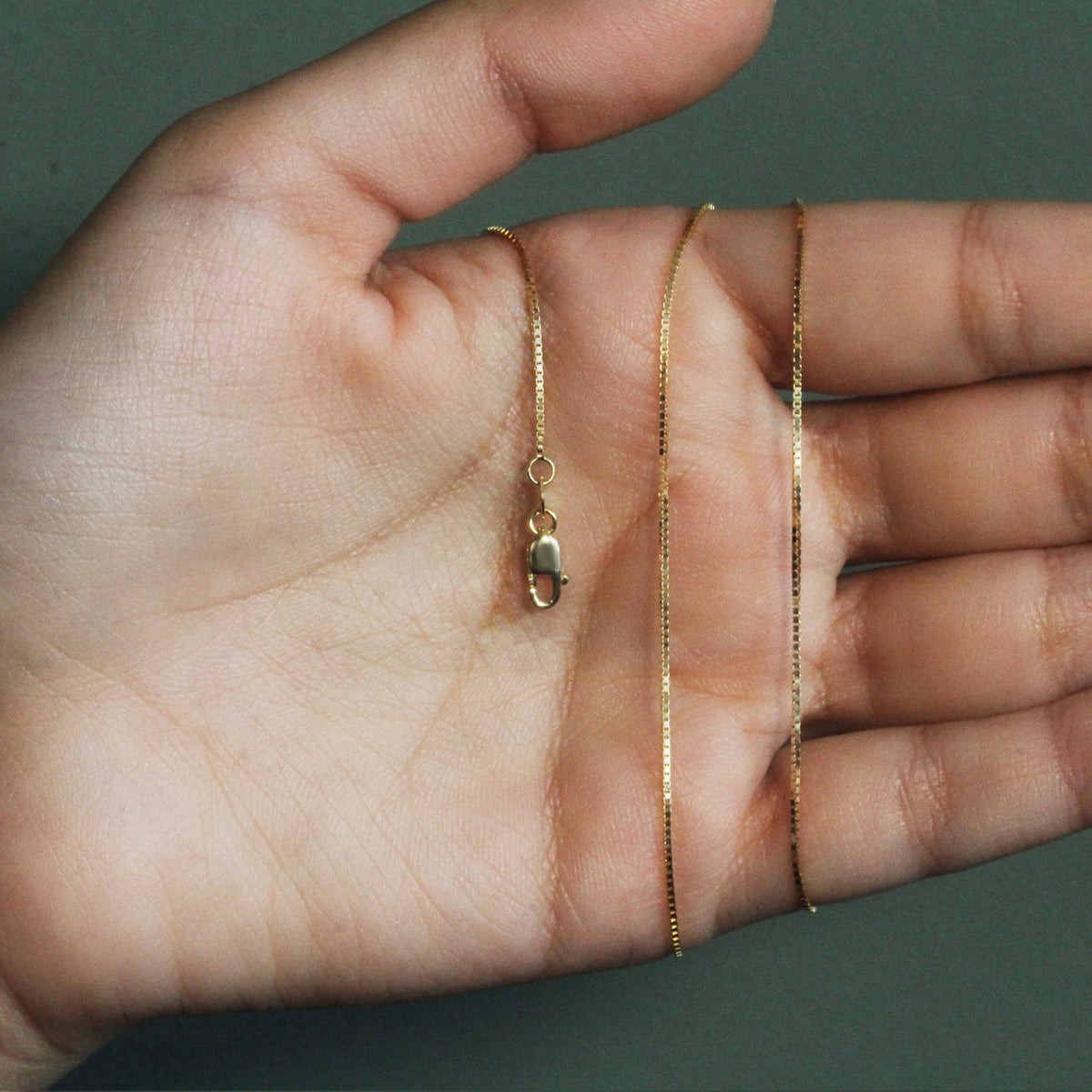 10k Yellow Gold Classic Box Chain (0.78 mm) Alba Luxe