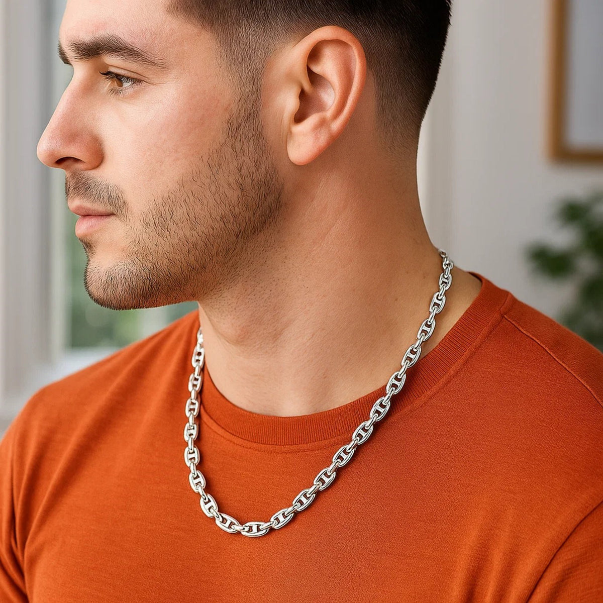 Sterling Silver Anchor Chain Necklace (5.50 mm) Alba Luxe