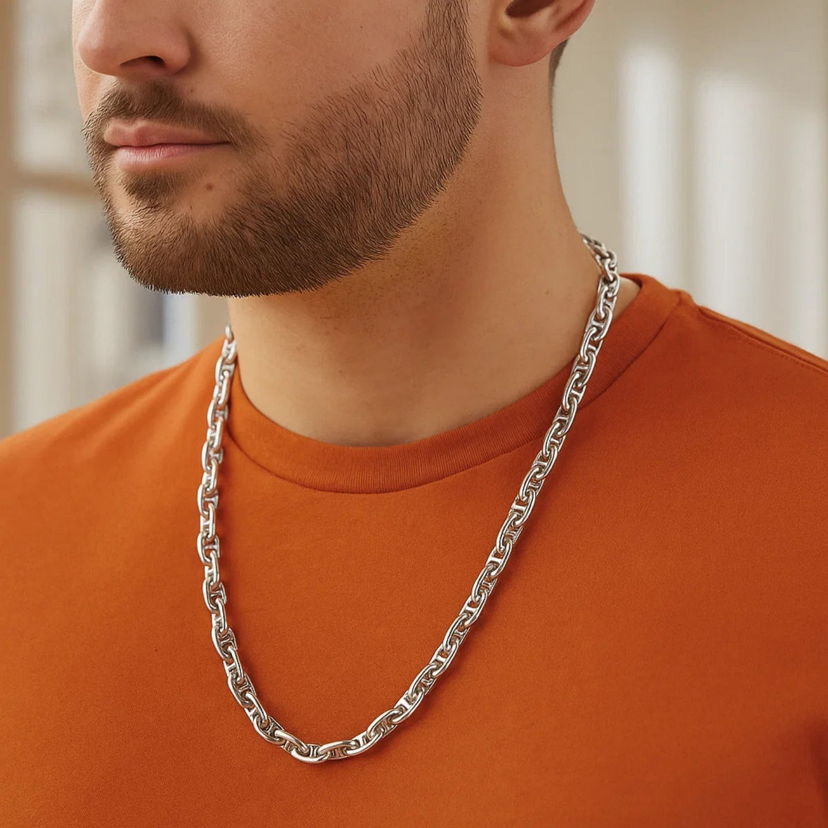Sterling Silver Anchor Chain Necklace (5.50 mm) Alba Luxe