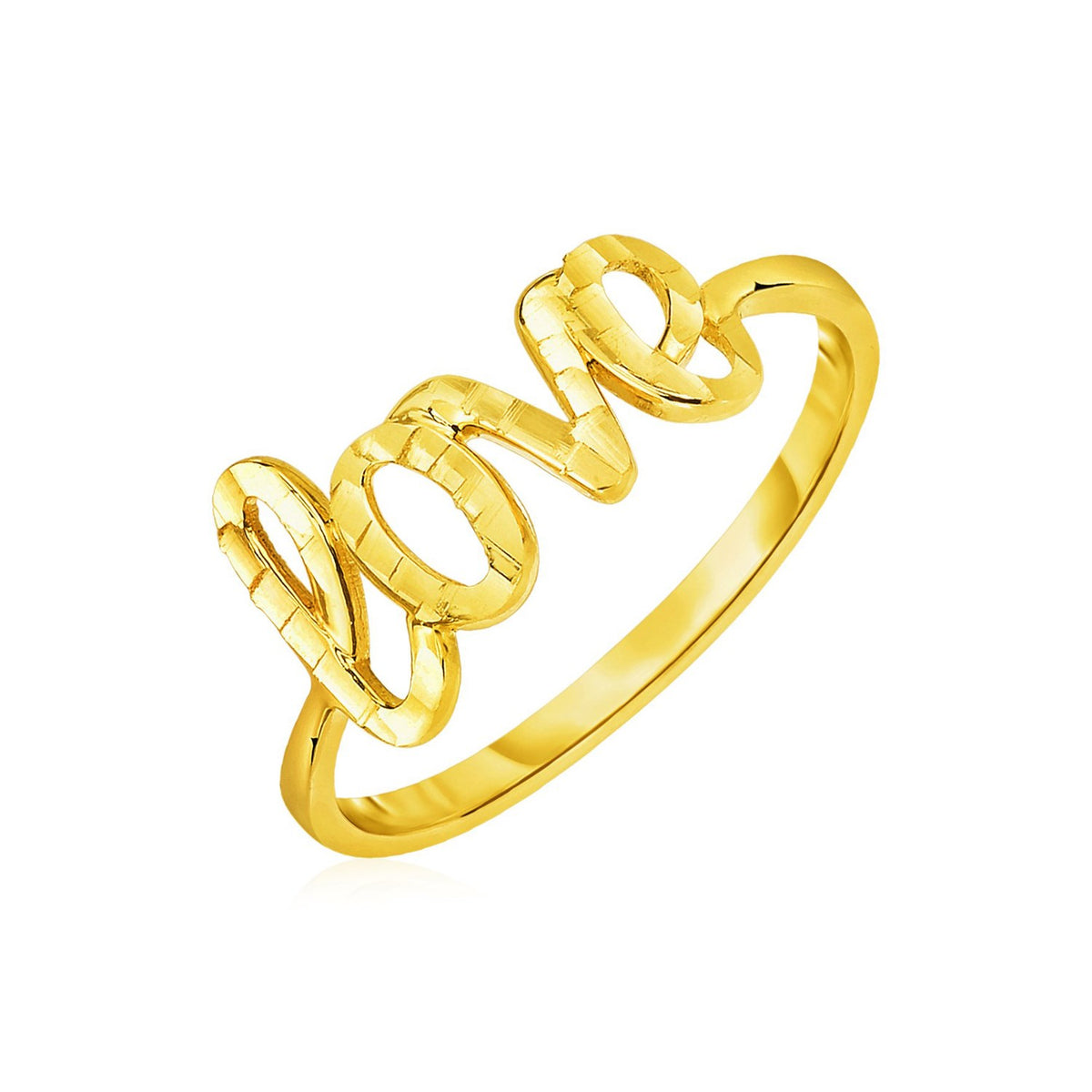 14k Yellow Gold Ring with Love RCJ