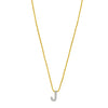 14K Yellow Gold Mini Diamond J Initial Pendant Necklace Alba Luxe