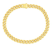 14k Yellow Gold Polished Miami Cuban Chain Bracelet (6.50 mm) RCJ