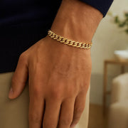 14k Yellow Gold Polished Miami Cuban Chain Bracelet (6.50 mm) RCJ