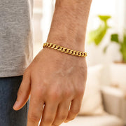 14k Yellow Gold Polished Miami Cuban Chain Bracelet (6.50 mm) RCJ