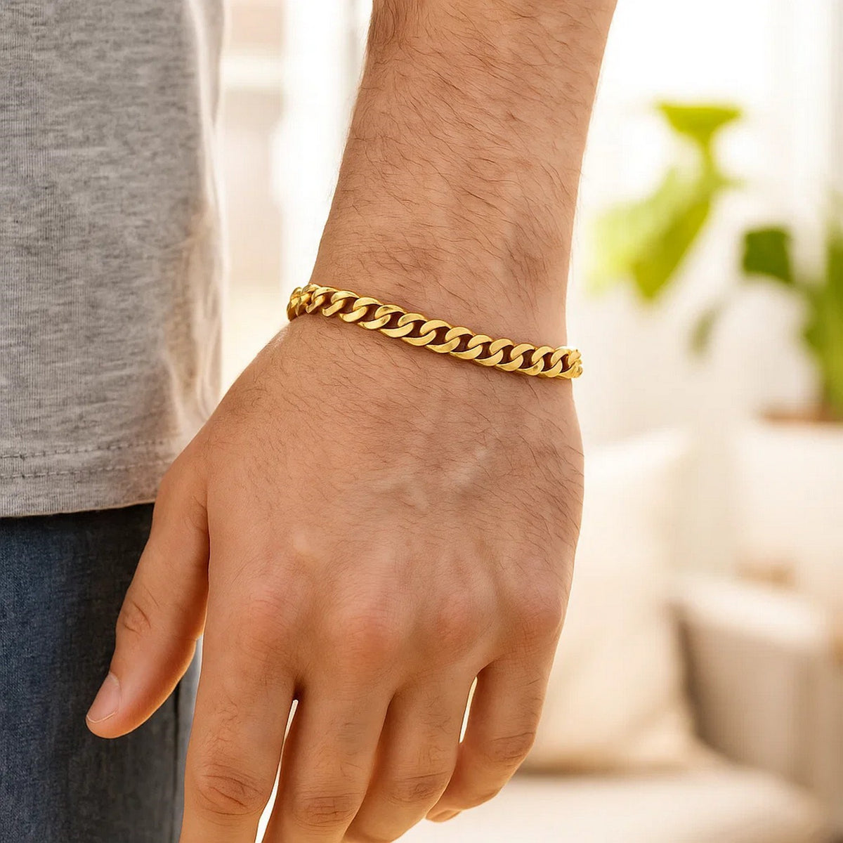 14k Yellow Gold Polished Miami Cuban Chain Bracelet (6.50 mm) RCJ