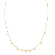 14K Yellow Gold Pearl and Scattered Bead Necklace RCJ
