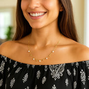 14K Yellow Gold Pearl and Scattered Bead Necklace RCJ