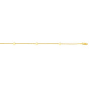 Stationed Heart Anklet in 14K Yellow Gold (1.00 mm) RCJ
