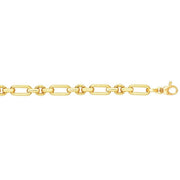 14k Yellow Gold Polished and Textured Link Bracelet (6.30 mm) RCJ
