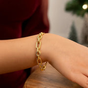 14k Yellow Gold Polished and Textured Link Bracelet (6.30 mm) RCJ