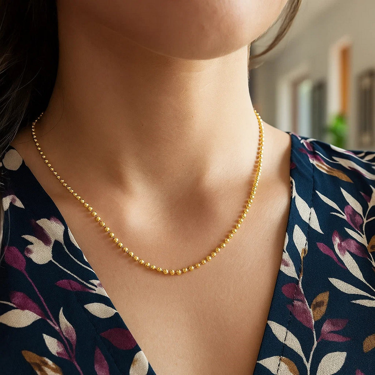 Moon Cut Bead Chain in 14k Yellow Gold (2.00 mm) RCJ