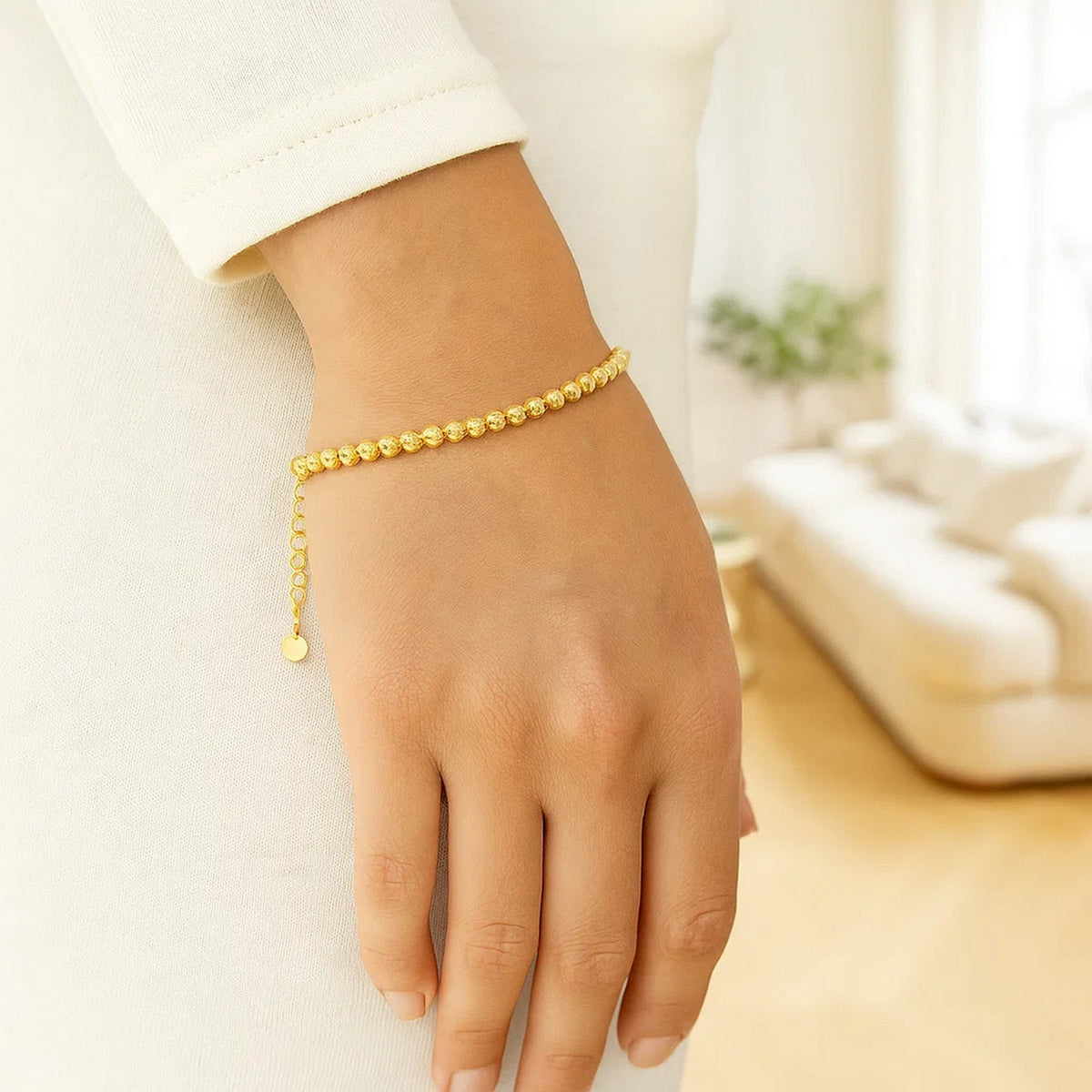 14K Yellow Gold Bead Bracelet (4.00 mm) RCJ