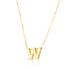 14K Yellow Gold Yours Truly Block Letter Initial W Necklace Alba Luxe
