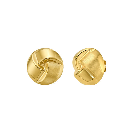 14K Yellow Gold Polished Large Fancy Knot Stud Earrings RCJ