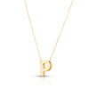 14K Yellow Gold Yours Truly Block Letter Initial P Necklace Alba Luxe