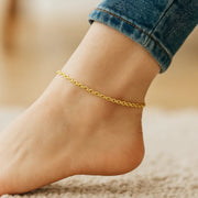 2.3mm 10k Yellow Gold Rolo Anklet RCJ