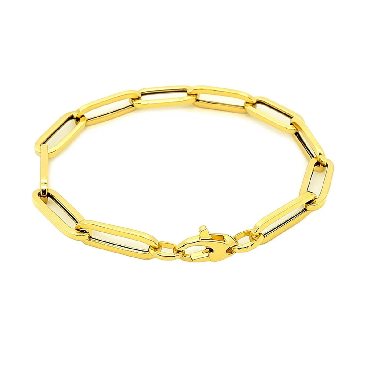 14K Yellow Gold Extra Wide Paperclip Chain Bracelet (6.10 mm) RCJ