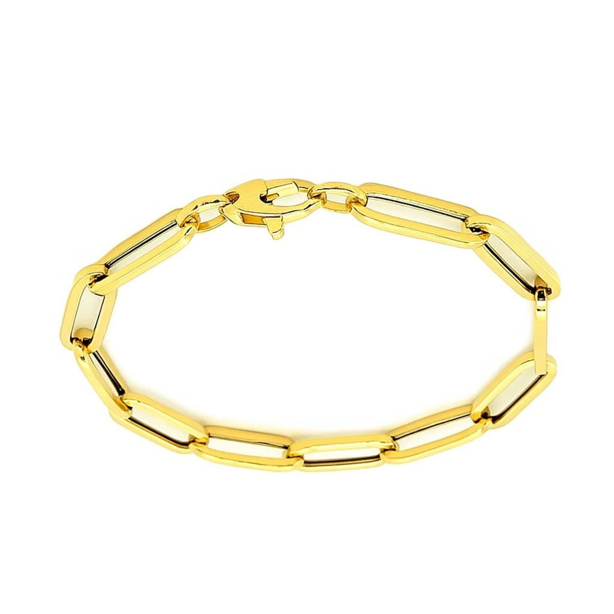 14K Yellow Gold Extra Wide Paperclip Chain Bracelet (6.10 mm) RCJ