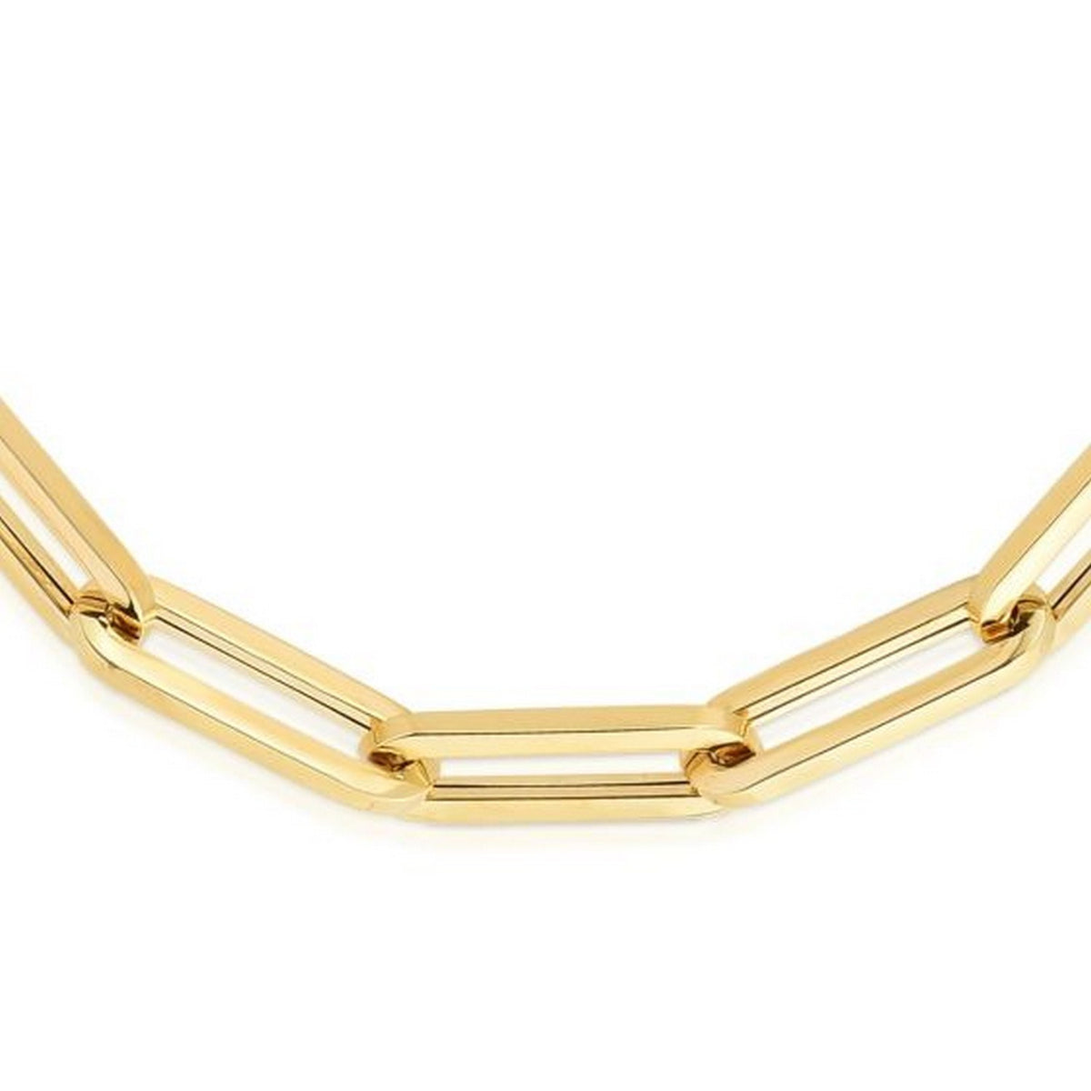 14K Yellow Gold Extra Wide Paperclip Chain Bracelet (6.10 mm) RCJ