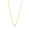 14K Yellow Gold Mini Diamond X Initial Pendant Necklace Alba Luxe
