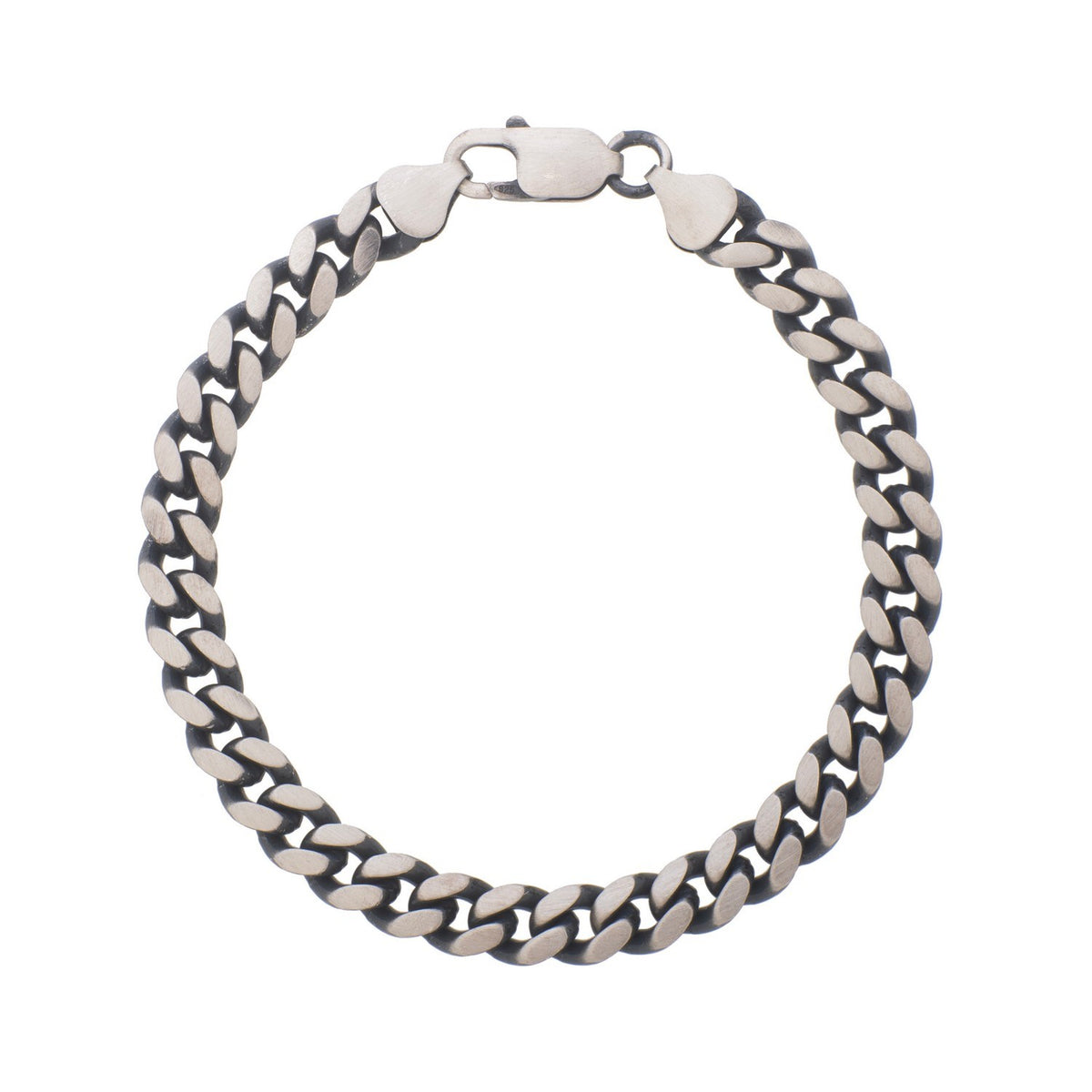 Sterling Silver Gunmetal Finish Miami Cuban Link Bracelet (7.00 mm) Alba Luxe