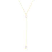 14k Yellow Gold Lariat Necklace with Pearls RCJ