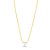 14K Yellow Gold Mini Diamond Z Initial Pendant Necklace Alba Luxe