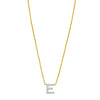 14K Yellow Gold Mini Diamond E Initial Pendant Necklace Alba Luxe