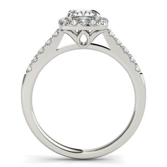 14k White Gold Square Outer Shape Round Diamond Engagement Ring (3/4 cttw) RCJ