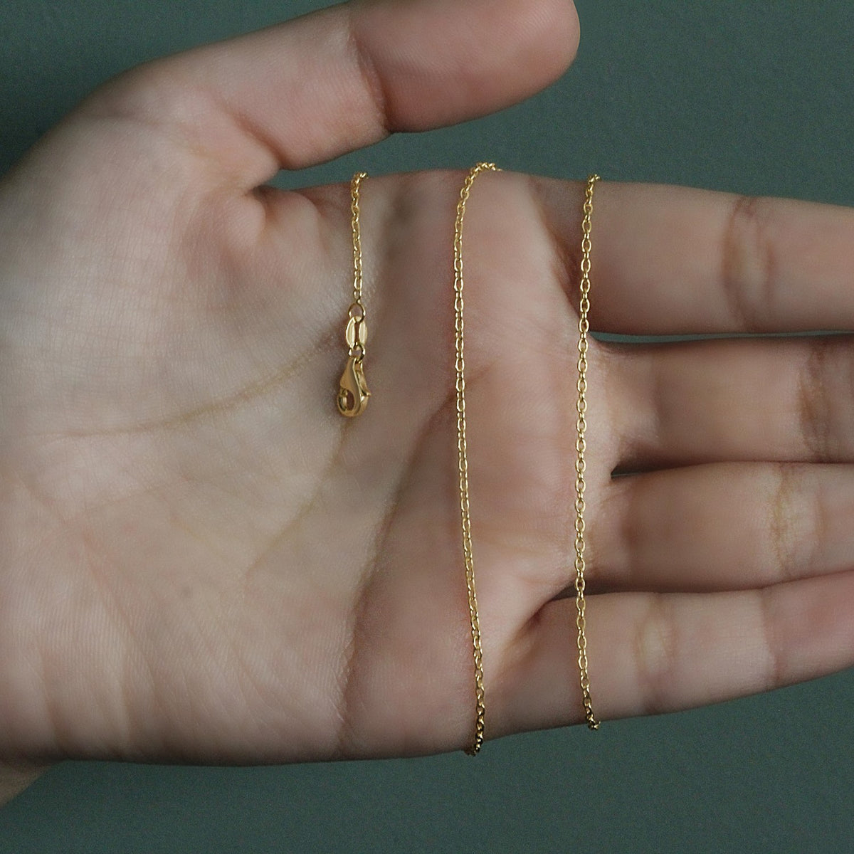 18k Yellow Gold Round Cable Link Chain (1.50 mm) RCJ