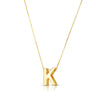 14K Yellow Gold Yours Truly Block Letter Initial K Necklace Alba Luxe