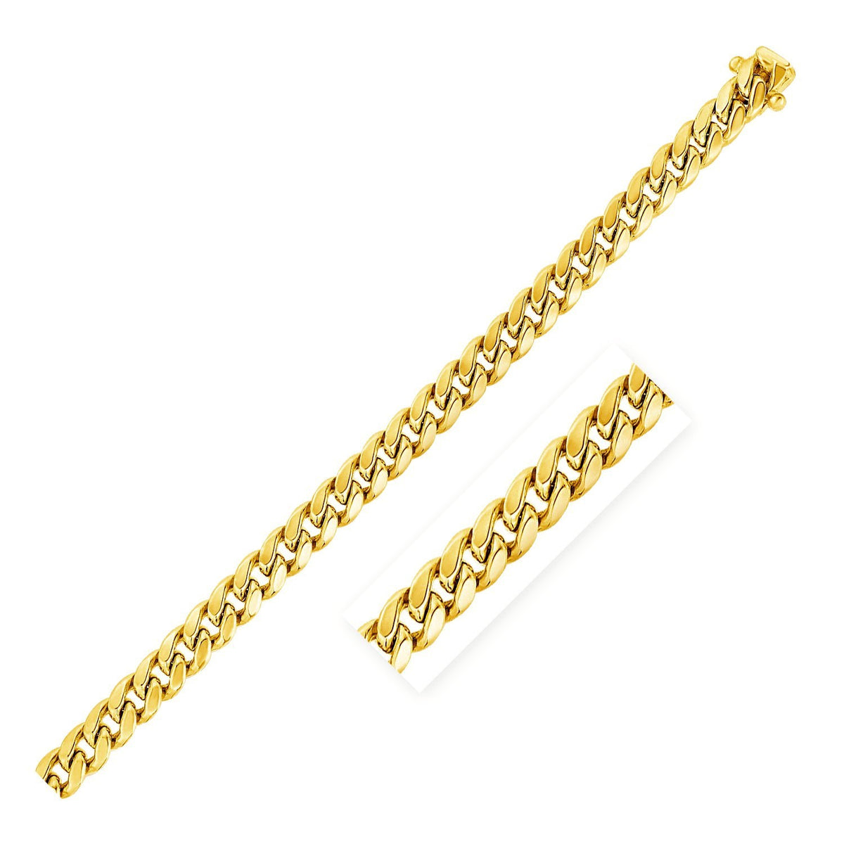 10k Yellow Gold Semi Solid Miami Cuban Bracelet (5.00 mm) RCJ