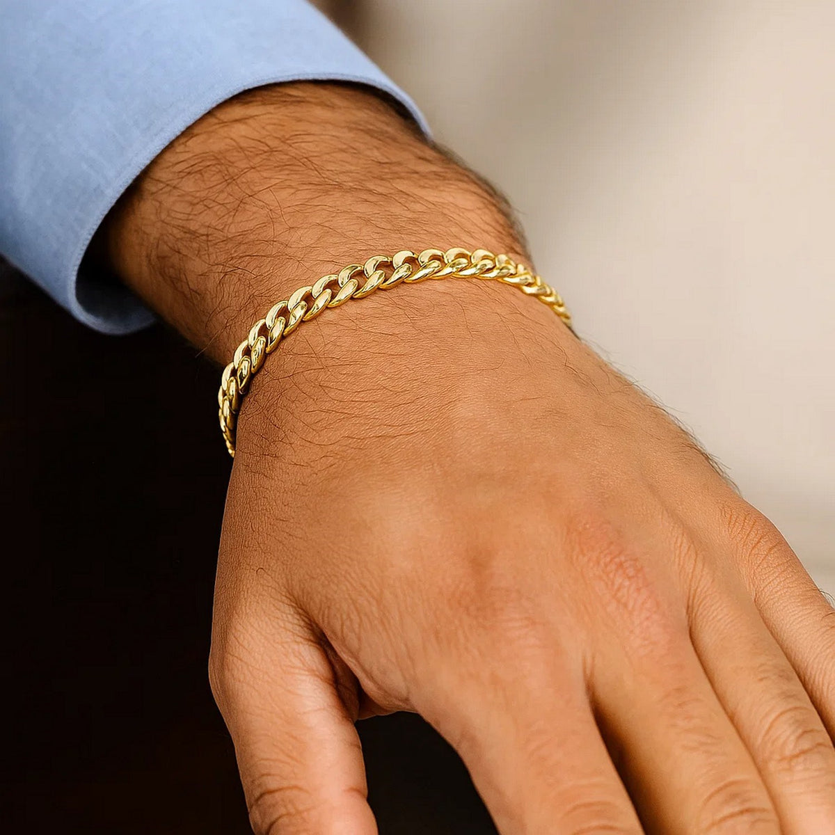 10k Yellow Gold Semi Solid Miami Cuban Bracelet (5.00 mm) RCJ
