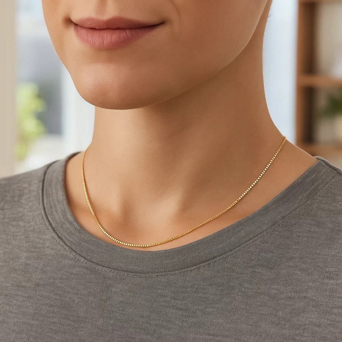 14k Yellow Gold Classic Box Chain (0.45 mm) Alba Luxe