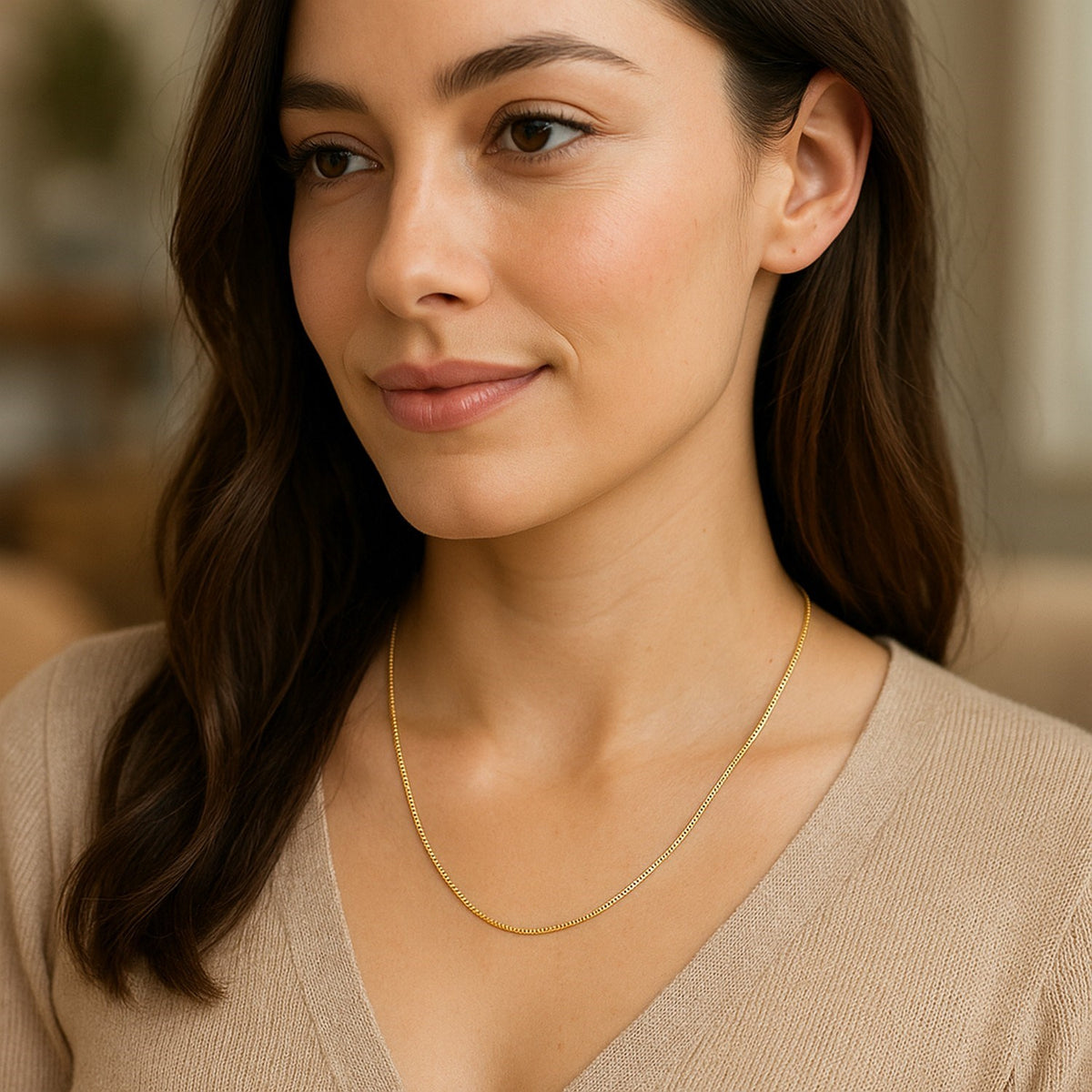 14k Yellow Gold Classic Box Chain (0.45 mm) Alba Luxe