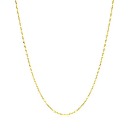 14k Yellow Gold Classic Box Chain (0.45 mm) Alba Luxe
