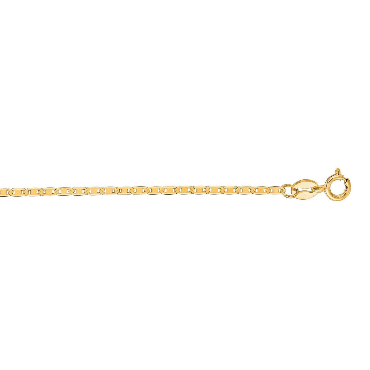 10k Yellow Gold Mariner Link Anklet 1.2mm RCJ