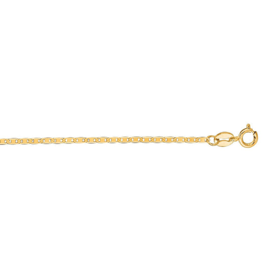 10k Yellow Gold Mariner Link Anklet 1.2mm RCJ