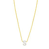 14K Yellow Gold Mini Diamond S Initial Pendant Necklace Alba Luxe