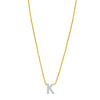 14K Yellow Gold Mini Diamond K Initial Pendant Necklace Alba Luxe