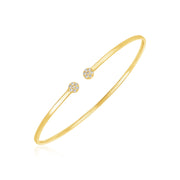 14k Yellow Gold High Polish Diamond Cluster Bangle (2.00 mm) RCJ
