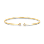14k Yellow Gold High Polish Diamond Cluster Bangle (2.00 mm) RCJ