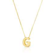 14K Yellow Gold Yours Truly Block Letter Initial G Necklace RCJ