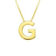 14K Yellow Gold Yours Truly Block Letter Initial G Necklace RCJ
