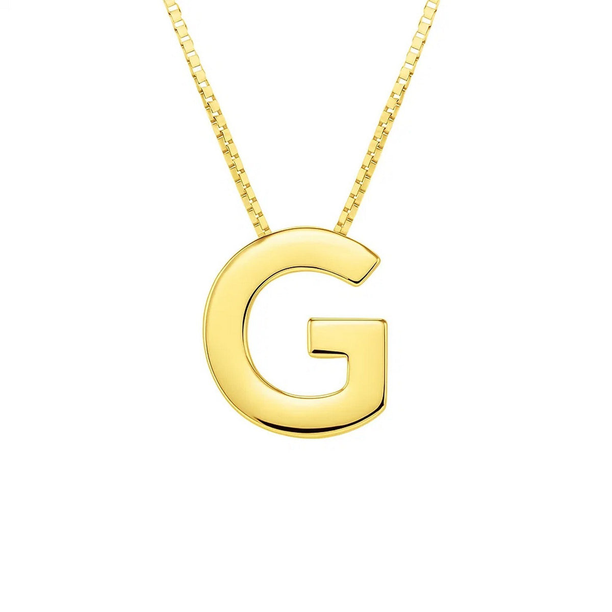14K Yellow Gold Yours Truly Block Letter Initial G Necklace RCJ