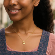 14K Yellow Gold Yours Truly Block Letter Initial G Necklace RCJ