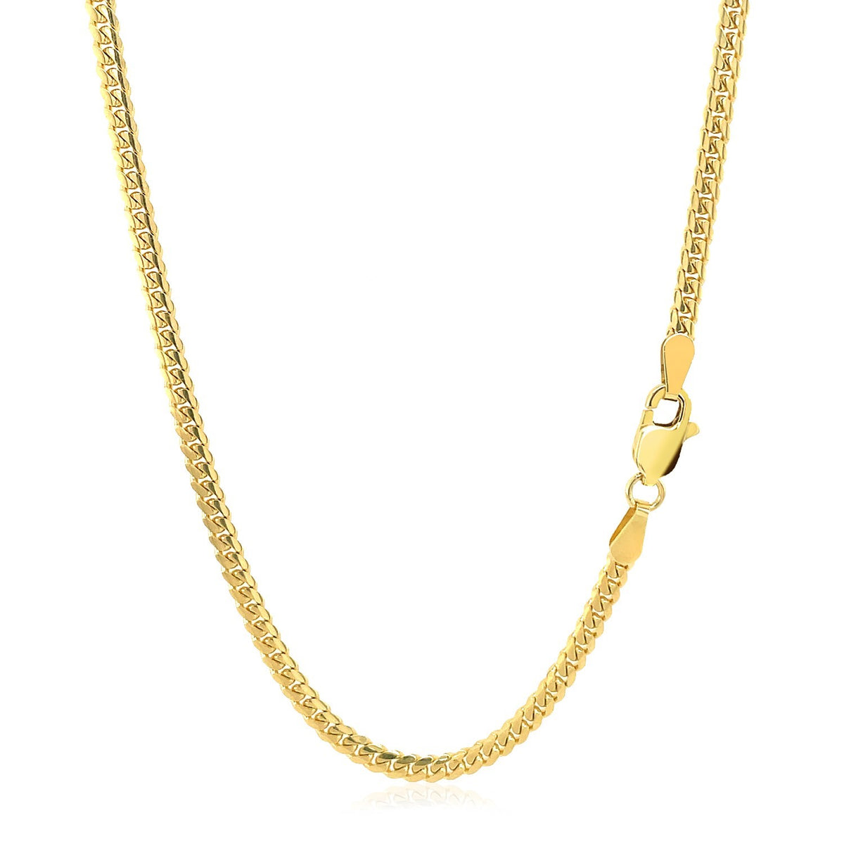 10k Yellow Gold Classic Solid Miami Cuban Chain (2.60 mm) Alba Luxe